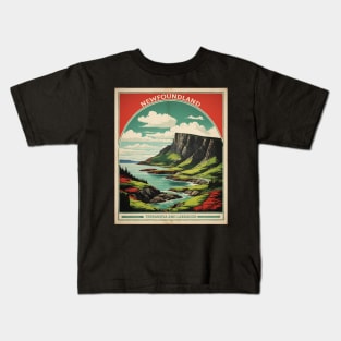 Newfoundland Canada Vintage Poster Tourism Kids T-Shirt